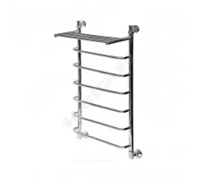 Полотенцесушитель водяной нерж сталь Лесенка Ду 25 (1") НР с полочкой 400х700мм 6П нижнее подключение в/к соединитель (1"х3/4") Эридан Элит-Металл В-42-04