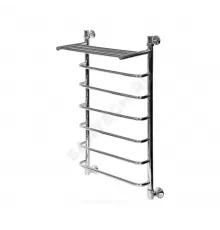 Полотенцесушитель водяной нерж сталь Лесенка Ду 25 (1") НР с полочкой 500х1000мм 7П нижнее подключение в/к соединитель (1"х3/4") Эридан Элит-Металл В-42-10