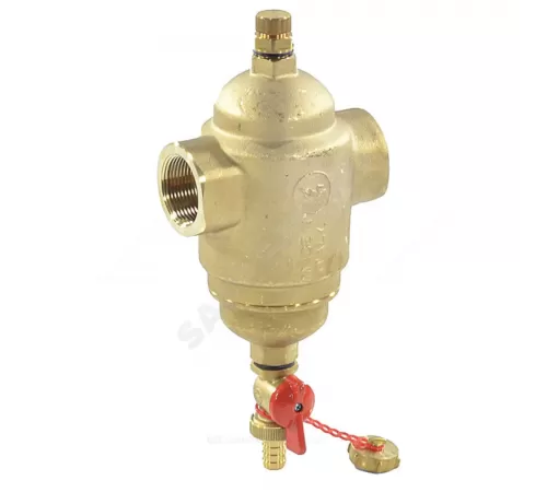 Дешламатор магнитный сетчатый T-образный латунь Ду 20 Ру10 3/4" ВР R146M с краном Giacomini R146MY014