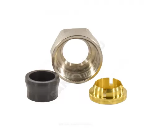 Евроконус для медных труб обжим латунь Дн 15х3/4" с накидной гайкой РОС