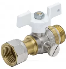 Кран для манометра 3-ходовой латунь 1125 Standard никель Ду 15 Ру40 НР/нак. гайка G1/2" Aquasfera 1125-02