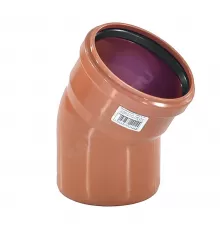 Отвод НПВХ коричневый Дн 110х30гр б/нап в/к KGB Ostendorf 220210