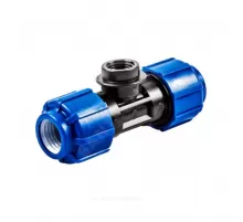 Тройник компрессионный ПЭ Дн 63х1 1/4"х63 ВР Ру16 ТПК-АКВА 52611463