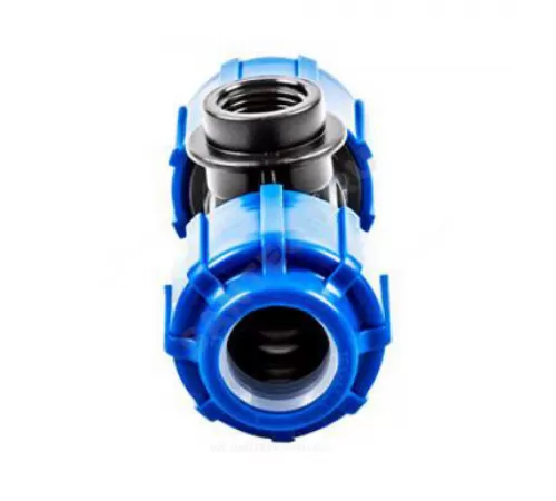 Тройник компрессионный ПЭ Дн 63х1 1/4"х63 ВР Ру16 ТПК-АКВА 52611463