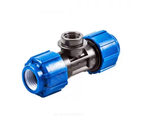 Тройник компрессионный ПЭ Дн 63х1 1/4"х63 ВР Ру16 ТПК-АКВА 52611463