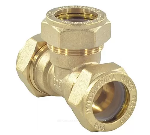 Тройник латунь 15A обжим STAHLMANN STWL15/15/150BEF