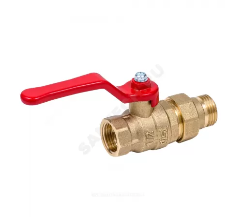 Кран шаровой латунь Эксперт Ду 25 Ру40 ВР/"американка" полнопроходной рычаг Dist 143Р