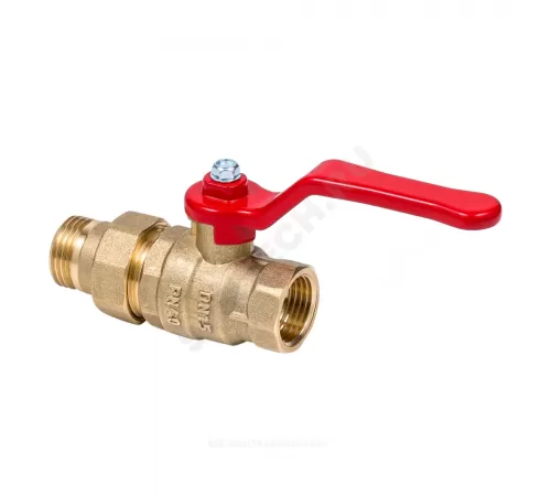 Кран шаровой латунь Эксперт Ду 25 Ру40 ВР/"американка" полнопроходной рычаг Dist 143Р