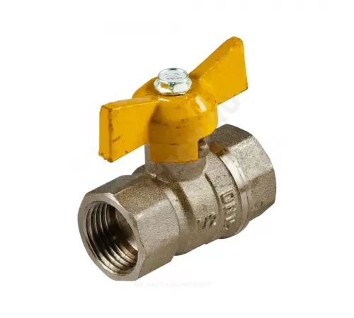 Кран шаровой латунь газ Стандарт 230 аналог 11б27п Ду 15 Ру40 ВР бабочка ГАЛЛОП 115012