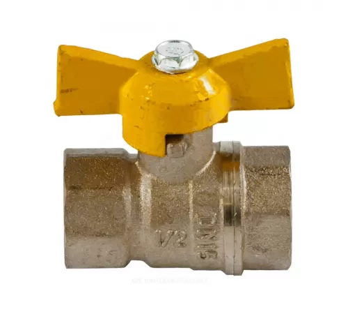 Кран шаровой латунь газ Стандарт 230 аналог 11б27п Ду 15 Ру40 ВР бабочка ГАЛЛОП 115012