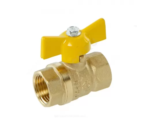 Кран шаровой латунь газ Стандарт 230 аналог 11б27п Ду 15 Ру40 ВР бабочка ГАЛЛОП 115012