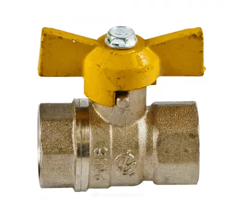 Кран шаровой латунь газ Стандарт 230 аналог 11б27п Ду 15 Ру40 ВР бабочка ГАЛЛОП 115012