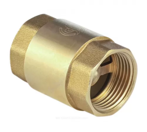 Клапан обратный латунь осевой 3002 Ду 15 Ру40 Тмакс=100 оС ВР 1/2" диск латунь шток латунь Aquasfera 3002-01