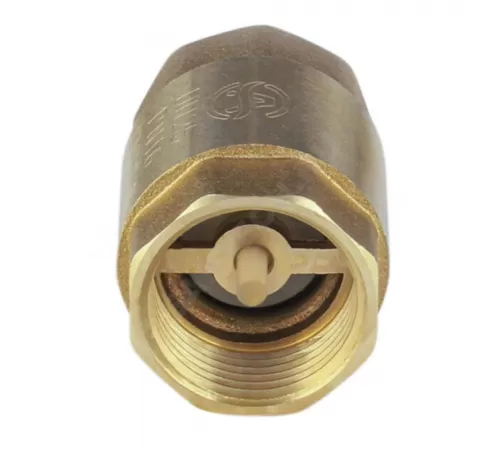 Клапан обратный латунь осевой 3002 Ду 15 Ру40 Тмакс=100 оС ВР 1/2" диск латунь шток латунь Aquasfera 3002-01