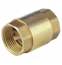 Клапан обратный латунь осевой 3002 Ду 15 Ру40 Тмакс=100 оС ВР 1/2" диск латунь шток латунь Aquasfera 3002-01