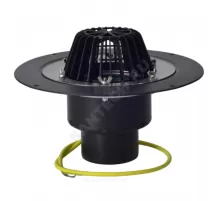 Воронка кровельная HL62.1 с вертикальным выпуском PP Дн 110 с листвоуловителем, электрообогревом, теплоизоляцией, обжимным фланцем HL HL62.1/1