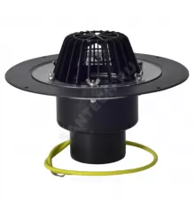 Воронка кровельная HL62.1 с вертикальным выпуском PP Дн 110 с листвоуловителем, электрообогревом, теплоизоляцией, обжимным фланцем HL HL62.1/1