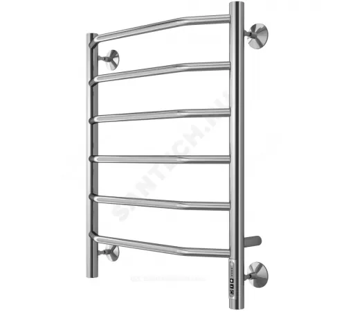 Полотенцесушитель электрический нерж сталь Лесенка 100 Вт 500х650мм 6П со встроенным диммером справа Виктория Терминус 4670078531193