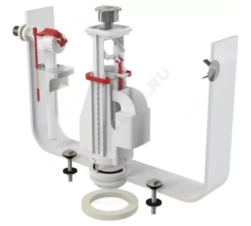 Арматура для бачка сливная/наливная 1/2" боковое подключение кнопка хром 2/реж Alca Plast SA08AK 1/2" CHROM