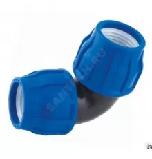 Отвод компрессионный ПЭ переходной Дн 25х20х90гр Ру16 VALFEX 121001222520