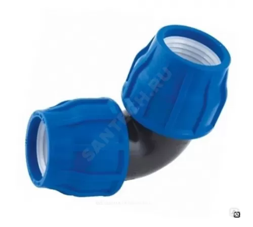 Отвод компрессионный ПЭ переходной Дн 25х20х90гр Ру16 VALFEX 121001222520