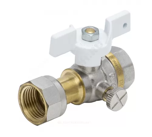 Кран для манометра 3-ходовой латунь 1124 Standard никель Ду 15 Ру40 ВР/нак. гайка G1/2"-М20х1,5 Aquasfera 1124-03