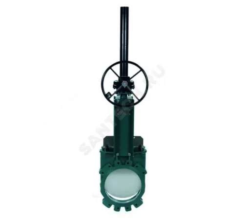 Задвижка шиберная односторонняя чугун VG4400-08NI Ду 400 Ру7 межфл с редуктором уплотнение: NBR Tecofi VG4400-08NI0400