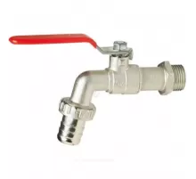 Кран шаровой водоразборный латунь со штуцером Ду 15 Ру16 НР/штуц R1/2" рычаг L=90мм Tecofi RP1105-0015