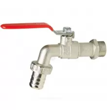 Кран шаровой водоразборный латунь со штуцером Ду 15 Ру16 НР/штуц R1/2" рычаг L=90мм Tecofi RP1105-0015