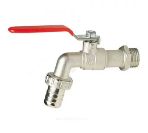 Кран шаровой водоразборный латунь со штуцером Ду 15 Ру16 НР/штуц R1/2" рычаг L=90мм Tecofi RP1105-0015