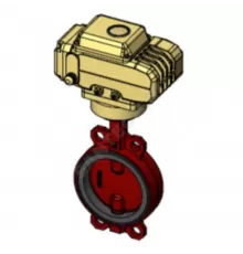 Затвор дисковый поворотный чугун VPI4448R-N04EP Ду 300 Ру16 межфл с электроприводом 380В диск чугун манжета EPDM Tecofi VPI4448R-N04EP0300