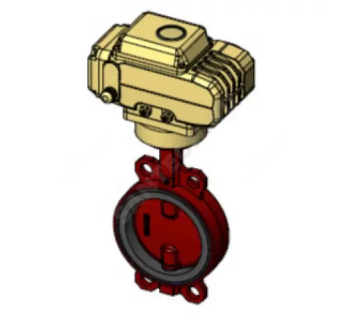 Затвор дисковый поворотный чугун VPI4448R-N04EP Ду 300 Ру16 межфл с электроприводом 380В диск чугун манжета EPDM Tecofi VPI4448R-N04EP0300