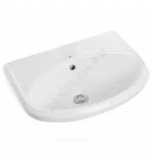 Умывальник подвесной Самарский 57 1 отверстие под смеситель по центру белый Sanita WB.PD/Samarsky/57-C/WHT.G/S1
