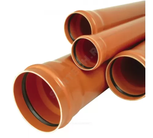 Труба PP-B с раструбом коричневая Дн 110х3,4 б/нап SN4 L=6,0м в/к RTP (РосТурПласт) 11215