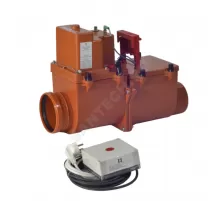 Клапан обратный канализационный коричневый Дн 110 б/нап 2-х камерный с эл/приводом с 2-мя лючками HL HL710.2EPC