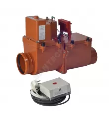 Клапан обратный канализационный коричневый Дн 110 б/нап 2-х камерный с эл/приводом с 2-мя лючками HL HL710.2EPC