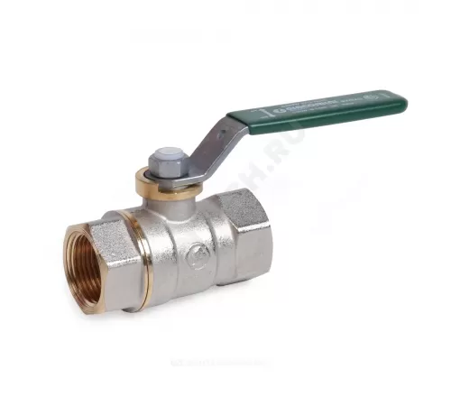 Кран шаровой латунь хром R250W Ду 25 Ру35 ВР рычаг зеленый Giacomini R250WX025