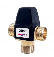 Клапан смесительный термостатический седельный латунь Ду 15 Ру10 1/2" НР Kvs=2.1м3/ч Tн=30-65C боковой выход Ogint