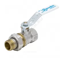 Кран шаровой латунь никель 1106 Standard Ду 20 Ру30 ВР/"американка" полнопроходной рычаг белый Aquasfera 1106-02 .