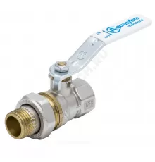 Кран шаровой латунь никель 1106 Standard Ду 20 Ру30 ВР/"американка" полнопроходной рычаг белый Aquasfera 1106-02 .