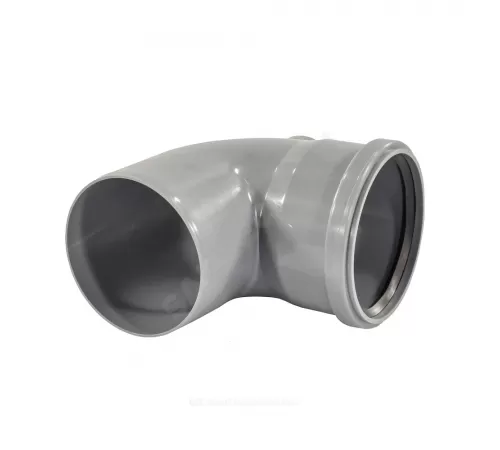 Отвод PP-H с выходом фронтально-вверх серый Дн 110х50х87гр б/нап в/к VALFEX 23125150