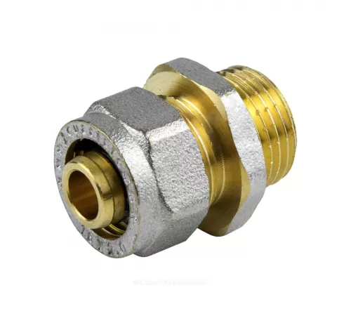 Муфта МП латунь никель обжим Дн 26х1" НР ГОСТ 32415-2013 7001 Aquasfera 7001-06