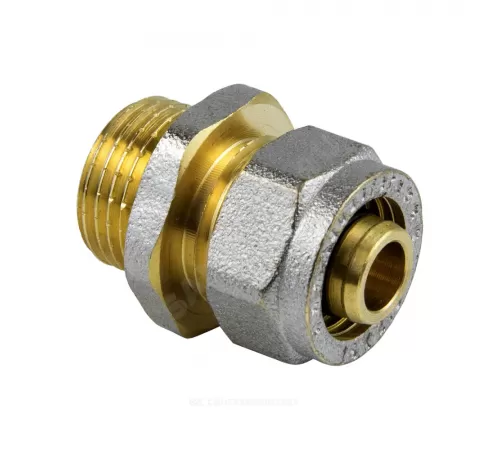 Муфта МП латунь никель обжим Дн 26х1" НР ГОСТ 32415-2013 7001 Aquasfera 7001-06