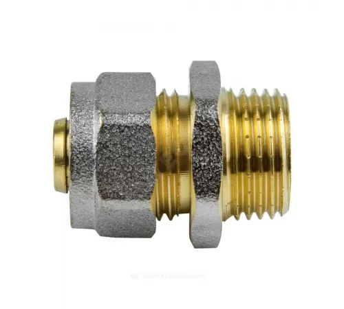 Муфта МП латунь никель обжим Дн 26х1" НР ГОСТ 32415-2013 7001 Aquasfera 7001-06