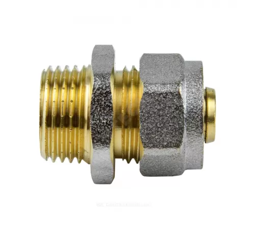 Муфта МП латунь никель обжим Дн 26х1" НР ГОСТ 32415-2013 7001 Aquasfera 7001-06
