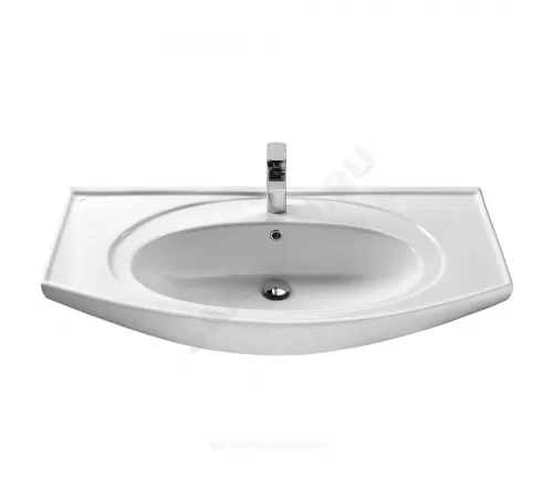 Умывальник мебельный Энигма 100 1 отверстие под смеситель по центру белый Santek 1.WH20.7.777