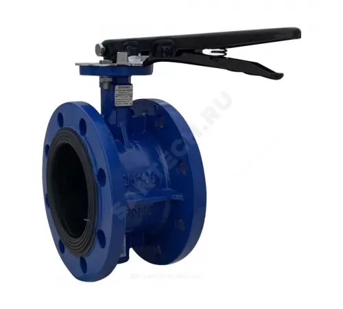 Затвор дисковый поворотный чугун Ду 80 Ру16 фл с рукояткой диск чугун манжета EPDM Benarmo