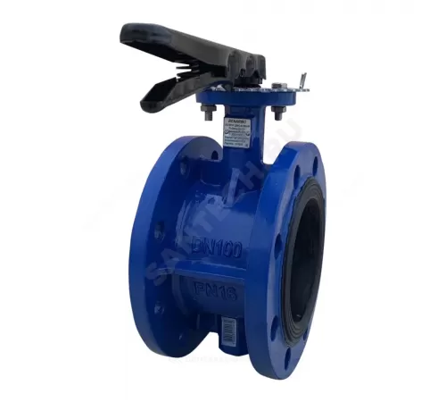 Затвор дисковый поворотный чугун Ду 80 Ру16 фл с рукояткой диск чугун манжета EPDM Benarmo