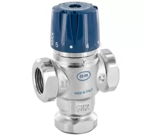 Клапан смесительный термостатический латунь 518 Ду 20 Ру10 ВР Kvs=1.8м3/ч Tн=30-65C Tmax=90С OR 0518.320