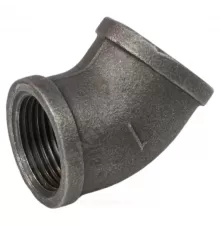 Угольник чугун Ду 15 (1/2") ВР/ВР 45гр Fittex PLUS .